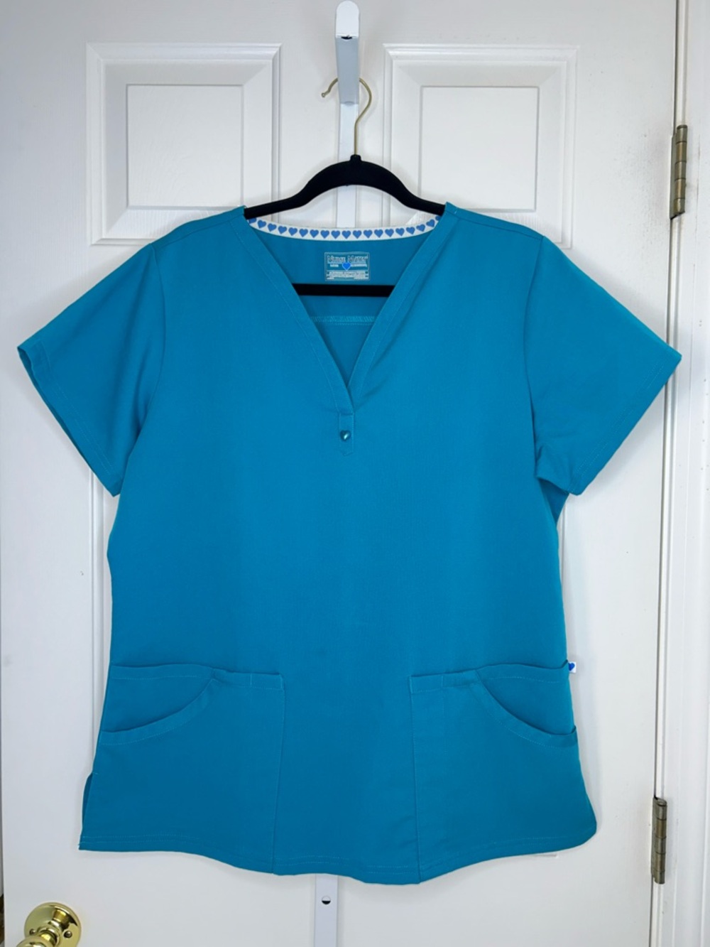Nurse Mates Bright Turquoise V-Neck Scrub Top